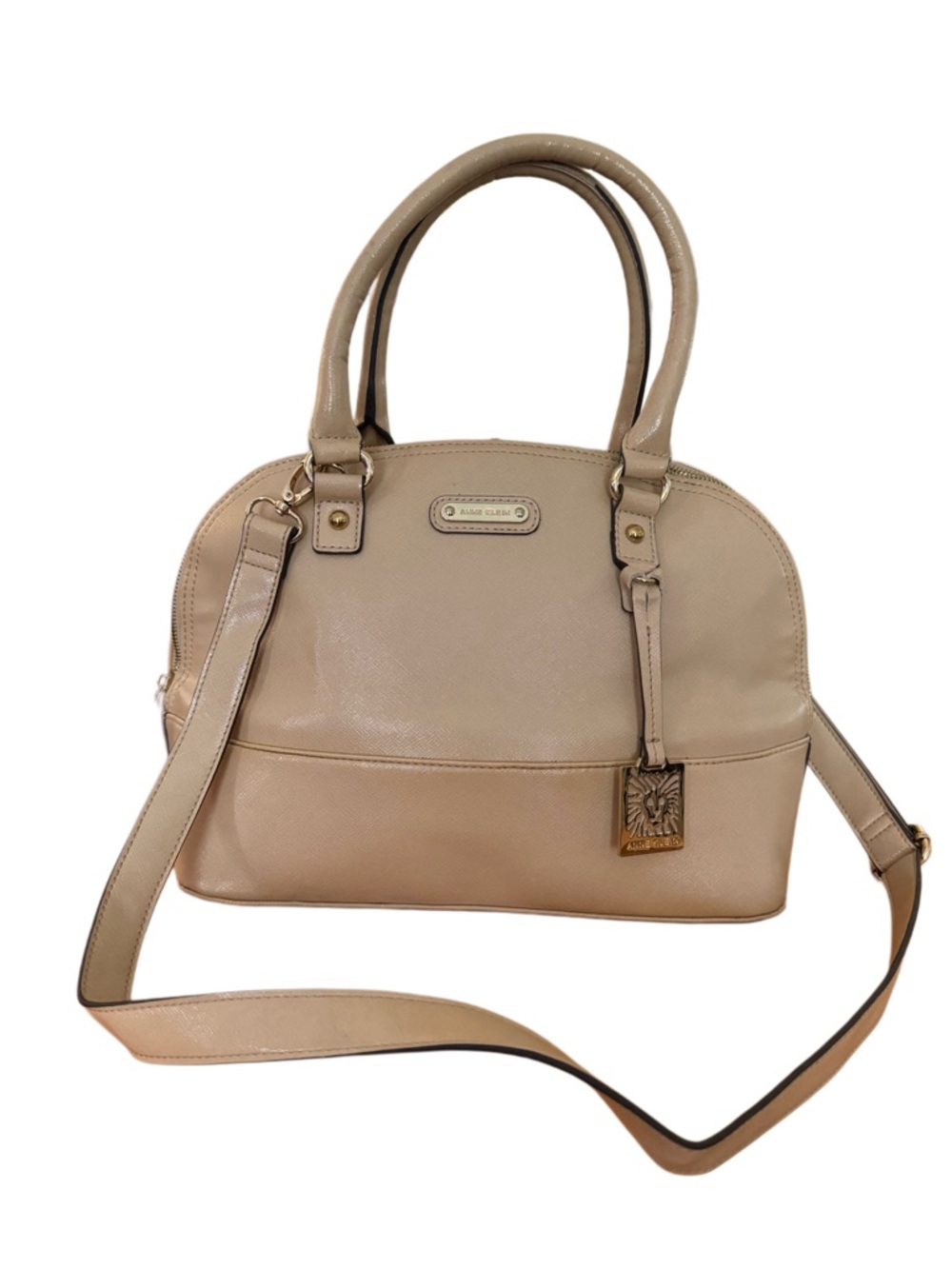 Anne Klein  Beige Dome Satchel with Detachable Strap